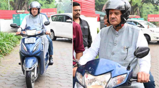 देहरादून: पेट्रोल बचत का संदेश पड़ा भारी! स्कूटी चलाने पर मंत्री गणेश जोशी ट्रोल, कार्रवाई की तैयारी