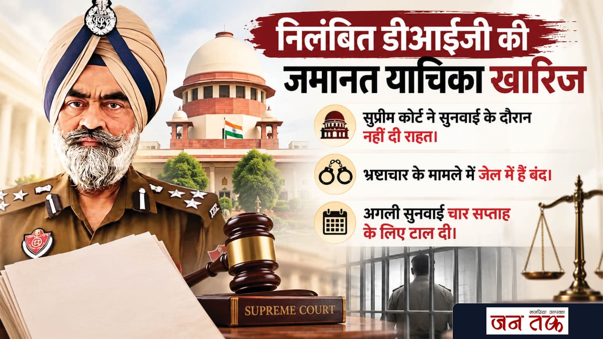 भ्रष्टाचार मामले में निलंबित DIG को SC का कड़ा रुख: CJI ने बताया ‘सेवा से पूर्ण बर्खास्तगी’ का गंभीर मामला